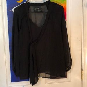 black sheer top